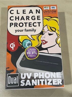 Dual UVS10W UV Phone Sanitizer Qi Wireless Charger Car Home NEW